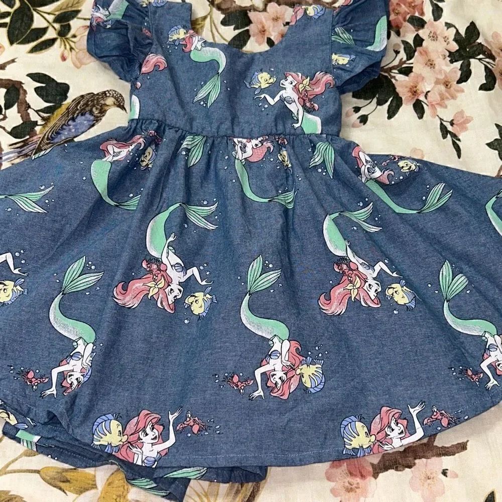 Disney lil mermaid denim dress 2t